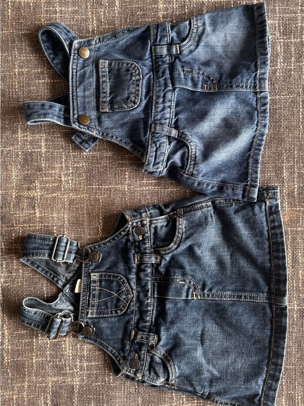 Old Navy Dark Blue Denim Overall Skirts - Set of 2